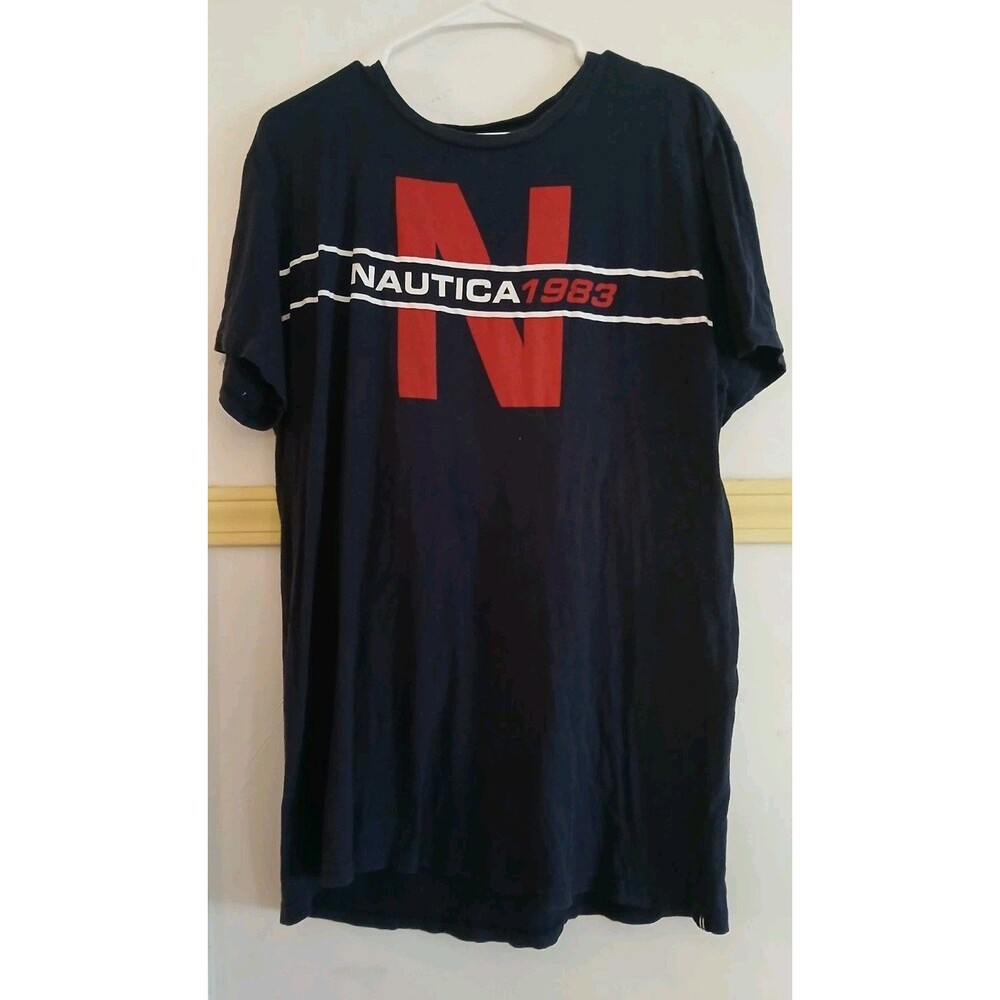 Nautica Men's Short Sleeve Graphic Tee Sleep T-Shirts Navy Medium